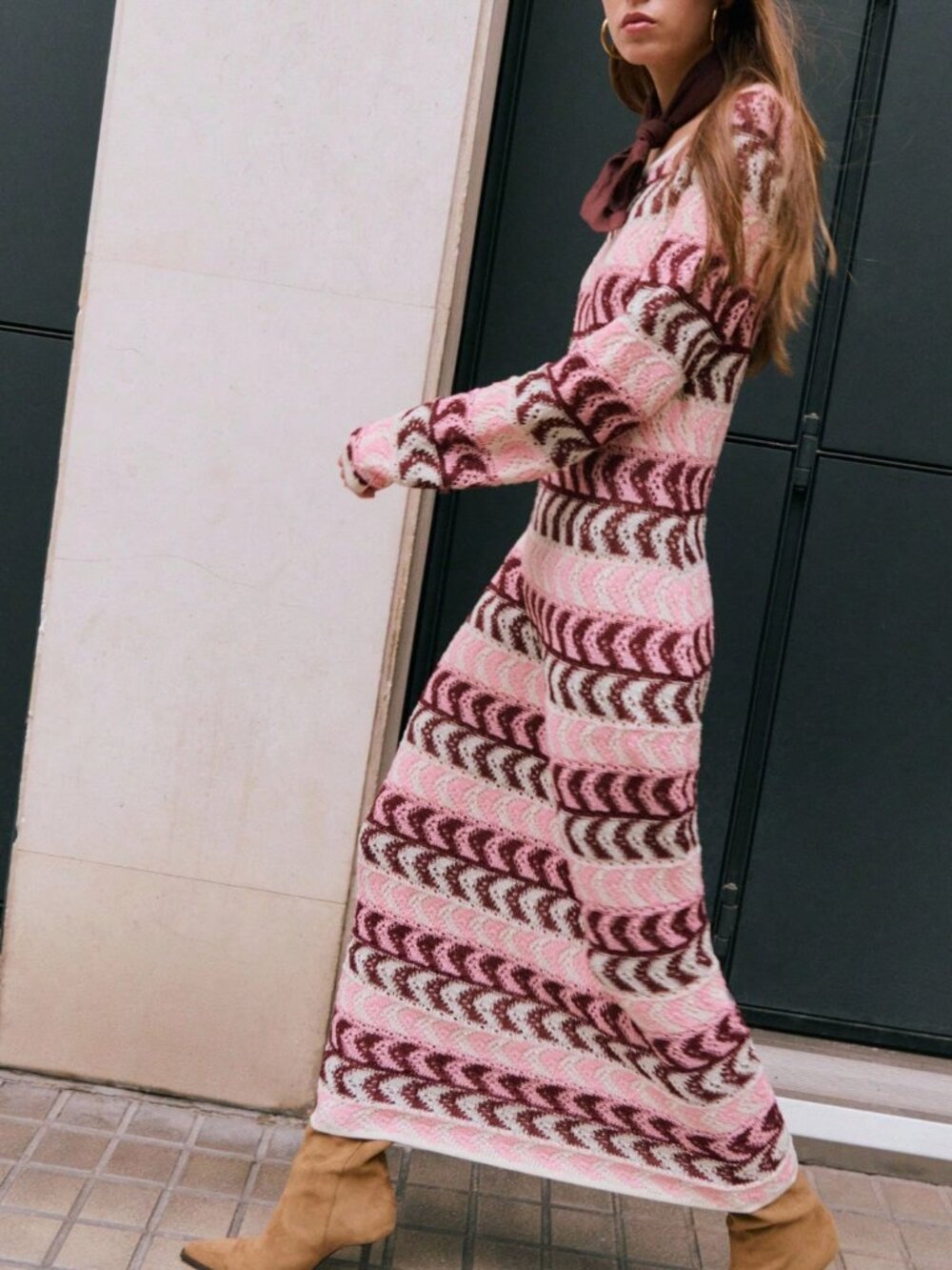 Multicolor Casual Women's Elegant Holiday Sweater Dress